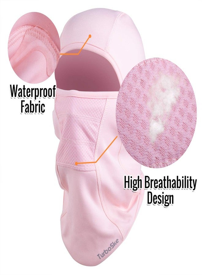 TurboSke Ski Mask - Balaclava face Mask Wind Water Resistant for Cold Weather (Pink) - Image 4